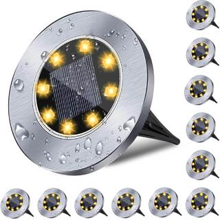 4.6 Inch Diameter Solar Ground Lights, Waterproof Solar Garden Lights, Outdoor Garden Waterproof Bright in-Gro