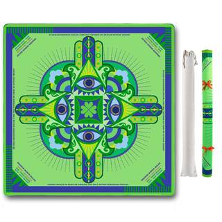 Neoprene Mahjong Mat with Rules (33" x 33"), No Creases American Mahjong Mat, Anti-Slip & Noise Reduction Mahj