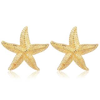 Gold Starfish Statement Earrings Boho Beach Jewelry for Women | Oversized Large & Small Design, Alloy Star Sha