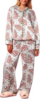 Yiulangde Women 2 Piece Buffalo Plaid Pajamas Lounge Set Y2k Long Sleeve Bow Tie Up Shirts Wide Leg Pants Sets