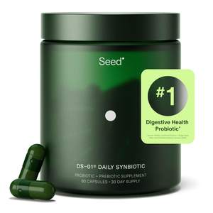 Seed DS-01 Daily Synbiotic - Adult Probiotic + Prebiotic - 30-Days with Jar | 24 Probiotics + Prebiotic - Dige