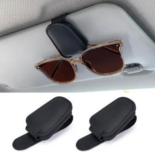 Shering Sunglasses Holders for Car Sun Visor, 2pack Magnetic Leather Glasses Eyeglass Hanger Clip for Car, Vis