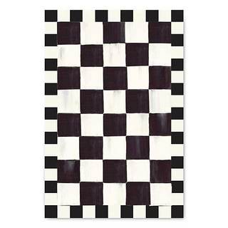 MACKENZIE-CHILDS Washable Rug, 2x3, Black-and-White Courtly Checkered | Decorative indoor area rug for bedroom