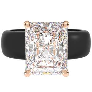 Rinfit Silicone Ring with Stone, Emerald Cut CZ | AAAAA Grade Cubic Zirconia, Solitaire Engagement Ring for He