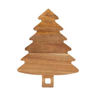 Christmas Tree Cutting Board Wood, Christmas Tree Shaped Charcuterie Board with Handle, Acacia Wood Christmas 