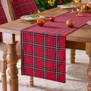 Red Buffalo Plaid Christmas Tartan Table Runners 72 Inches Long, Farmhouse Christmas Checkered Table Runner fo