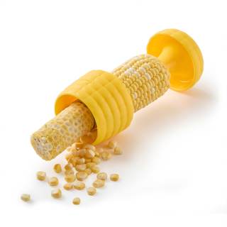 Chef’n Cob Plus Corn Stripper and Peeler for Corn on the Cob, Built-In Safety Pusher Corn Stripper w/ Pusher
