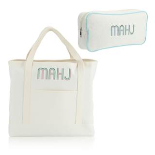 2 Pcs Embroidered Mahjong Canvas Tote (large & Extra Large) Empty Tiles Tote Embroidered Tile Bag for Mahjong 