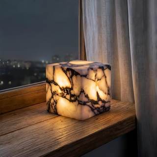 Marble Lamp Luxury Stone Table Lamp Type-C Rechargeable Touch Night Light Small Bedside Lamp Cordless Ambient 