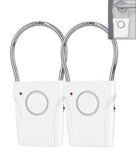 2 Pack Door Handle Alarm | Vibration Triggered, 120dB Alarm, Audible 550FT, For Travelling, Hotel, Apartment, 