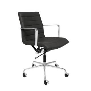 Laura Davidson Furniture SOHO II Ribbed Office Chair - Mid Back Desk Chair, Ergonomically Designed with Arm Re