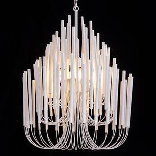 TOCHIC Modern Farmhouse Chandelier for Dining Room 21", Small Vintage White Wood Chandeliers Light for Living 