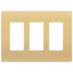 ENERLITES 3-Gang Gold Screwless Decorator Switch Outlet Wall Plate Cover | Size 4.68" x 6.53", 1 Pack Fits lig