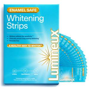 Lumineux Teeth Whitening Strips, Peroxide Free, 21 Treatments (3 Months) | Peroxide free, enamel safe, dentist