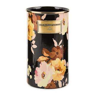MACKENZIE-CHILDS Enamel Utensil Holder, Wild Rose Brown | Hand-applied design, made from enameled steel, ideal