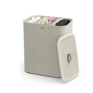 Joseph Joseph Tota Trio 90 liter/23.8 gallon Laundry Hamper Separation Basket with lid, 3 Removable Washing Ba