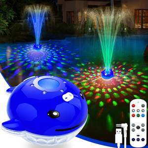 ChlorStar Pool Fountain with Remote, Dolphing Floating Pool Fountain with Lights, Above Ground Pool Water Foun