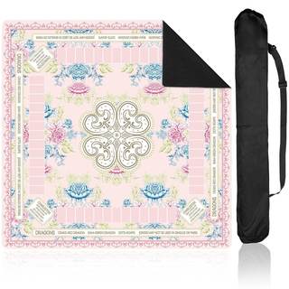 party greeting Chinoiserie Mahjong Mat with Black Carrying Bag 31.5 x 31.5 in Multi Purpose Game Table Cover A