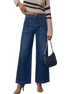 Sidefeel Womens Wide Leg Jeans High Waisted Baggy Denim Pants | Soft Stretchy Jeans, Full Length, Large Practi