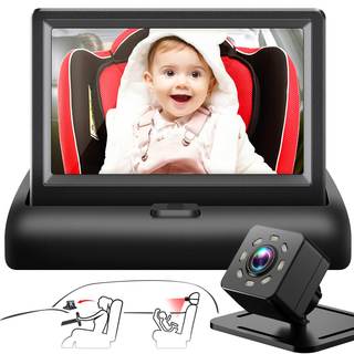 Baby Car Mirror with 4.3'' HD Night Vision Function Display, Safety Car Seat Camera with Wide Crystal Clear Vi