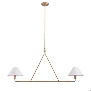 Aiwen Modern 2-Light Kitchen Island Pendant Light 46.45 inch Rose Gold Pendant Lights with Fabric Shade Classi