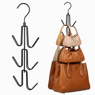 ZEDODIER 2 Pack Purse Hanger, Purse Organizer for Closet, Holds 12 Bags | Metal Hanging 12 Hooks Handbag Holde