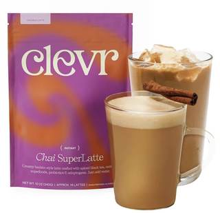 Clevr Chai Latte Mix with Adaptogens + Functional Mushrooms – 14 Servings | Black tea chai with warming spices