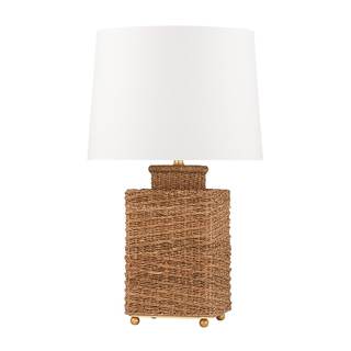 Hudson Valley Lighting Weaver - 1-Light Table Lamp - Gold Leaf Finish - White Belgian Shade