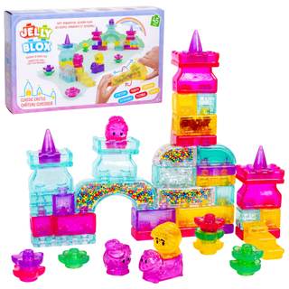 Jelly Blox Classic Castle Set | Includes 45 Pieces | Toddler & Preschool Building Blocks Kids Can Squeeze, Str