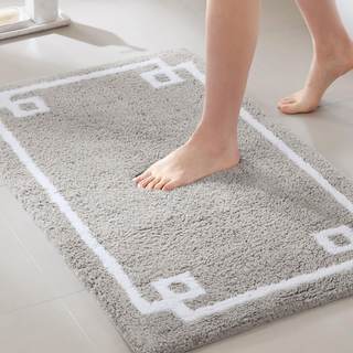 Madison Park Evan 100% Cotton Bath Runner Plush Absorbent, 24" x 72", Grey | Non-slip Backing, OEKO TEX, Luxur