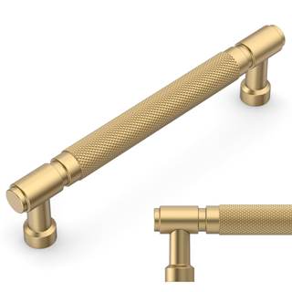 Amerdeco 10 Pack Champagne Bronze knurled Cabinet Pulls 5 Inch(128mm) Hole Center Drawer Pulls Cabinet Hardwar