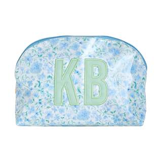 Personalized Clear Coated Pouch - Medium or Large Toiletry Bag with Embroidered or Applique Monogram, Custom M