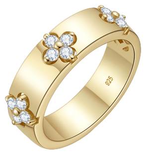 TIMELESSTAR Ideal Gifts Gold Rings for Women with Premium Moissanite | Hypoallergenic,14K Gold Plated,925 Ster