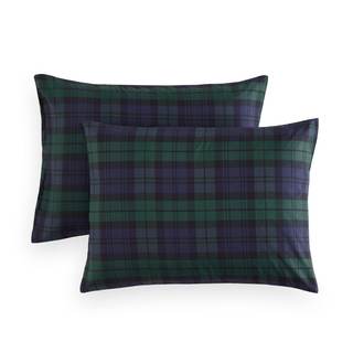 Wake In Cloud - Plaid Pillow Cases, Scottish Tartan Check Geometric Modern Pattern Printed, Set of 2 Soft Pill