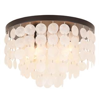 ALICE HOUSE 17.7" Capiz Shell Ceiling Light, Antique Bronze Finish, 4 Light Farmhouse Flush Mount Light for Be