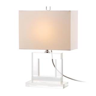 SAFAVIEH Lighting Collection Town Square Modern Square Crystal 21-inch Bedroom Living Room Home Office Desk Ni