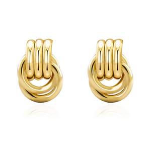 NIXMAX Chunky Gold Knot Earrings for Women Trendy Statement Dangle Earrings | 14K Gold Silver Plated, Fashion 