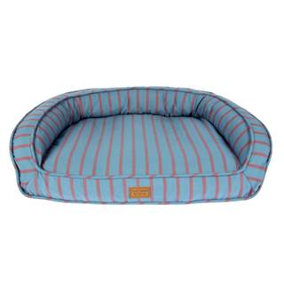 Harry Barker Striped Pillow and Lounger Dog BEDS, Striped Lounger Bed - Large A) Large Lounger
