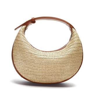 Herald Straw Crescent Hobo Shoulder Purses Handbag for Women | 3- Way Carry Options (Hand bag, Shoulder, Cross