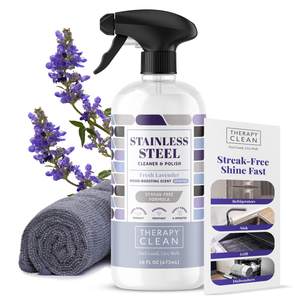 Therapy Stainless Steel Cleaner and Polish, Lavender Scent, Sink Cleaner | 100% USDA Biobased. Removes fingerp