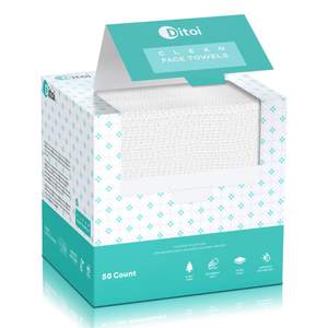 Ditoi Face Towels XXL, Ultra‑Soft Disposable Facial Towels | 10"×12" Thick Face Cloths for All Skin Types, Lin
