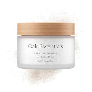 Oak Essentials Dream Bath Soak, Magnesium Bath Salts, 10oz | European sea salt, lavender, chamomile & geranium