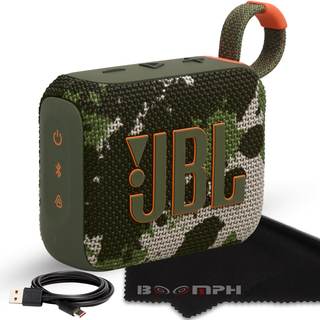 JBL Go 4 Portable Bluetooth Wireless Speaker, IP67 Waterproof and Dustproof Built-in Battery - Squad - Bundle 