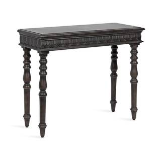 Kate and Laurel Patresa Traditional Carved Wood Console Table, 36 x 30 x 14, Dark Mocha, Decorative Rectangle 