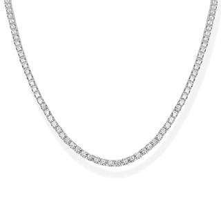 PAVOI 14K Gold Plated 3mm Simulated Diamond Tennis Necklace – Chunky Long Necklace for Women – Sizes 16" and 1