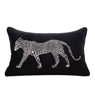 vctops Soft Velvet Embroidery Lumbar Decorative Throw Pillow Covers Leopard Pattern Cushion Case for Sofa Bedr