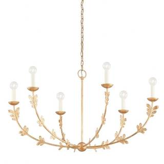 Troy Lighting F4440-VGL Florian - 6 Light Chandelier in Whimsical Style-22 Inches Tall and 40 Inches Wide, Gol