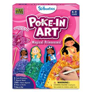 Skillmatics Poke-in Art – Magical Princesses, Wood Craft Kit, Gift for Kids | DIY Mess-Free Fun, Fine Motor Sk