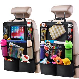 Helteko Backseat Car Organizer, Kick Mats Back Seat Protector with Touch Screen Tablet Holder, Back Seat Organ