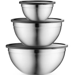 Table Concept Mixing Bowls with Airtight Lids, Stainless Steel Nesting Bowl Set for Space Saving Storage, Idea